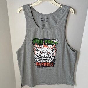 Kill Crew  Men's Size Large Gray Tank Top with Graphic Design Weight Lifting Gym